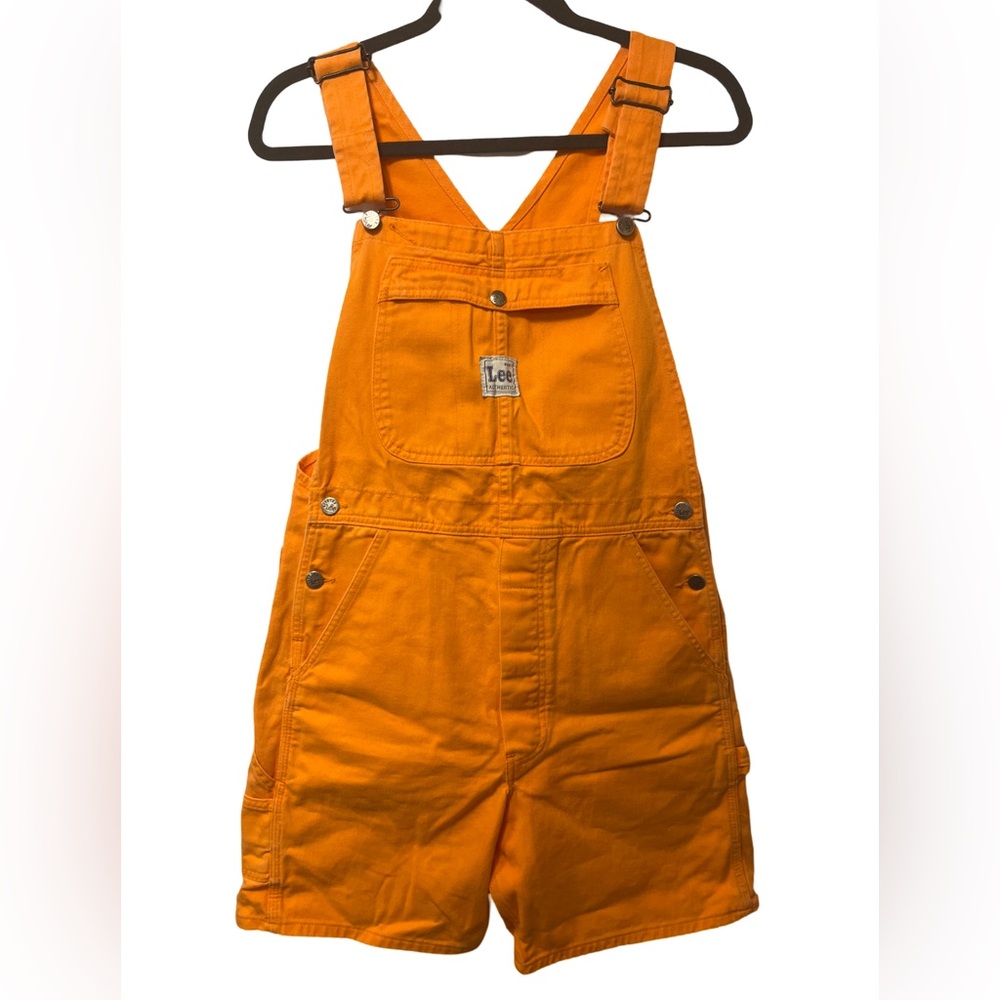 Bright Orange Vintage Lee Overall Shorts
